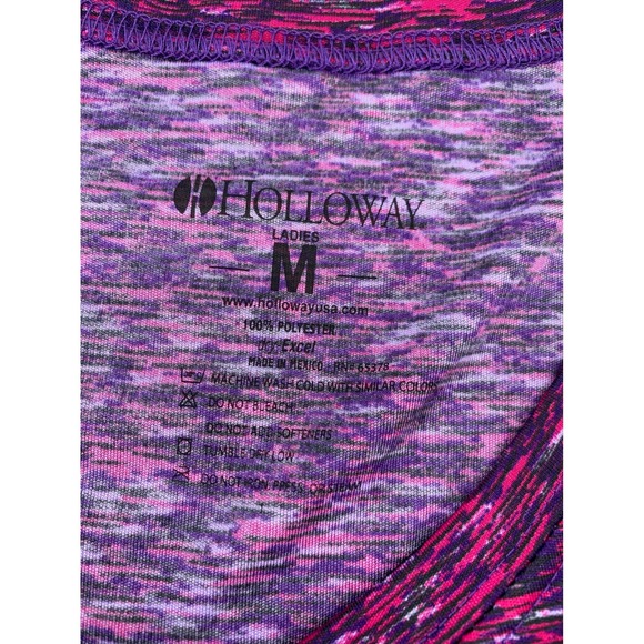 Holloway Andover Space Dye Long Sleeve Athletic Shirt‎ Ladies Medium Pink Purple - Picture 5 of 6